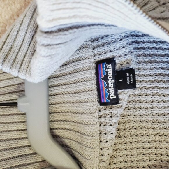 Patagonia Ponderosa Pine Organic Waffle Knit Two Tone Lounge Sweater L - Picture 6 of 7